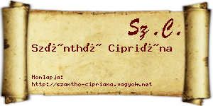 Szánthó Cipriána névjegykártya